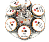 Thanksgiving wine charms bottle cap set for wine glasses