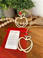 The Apple maple wood ornament symbol of teaching