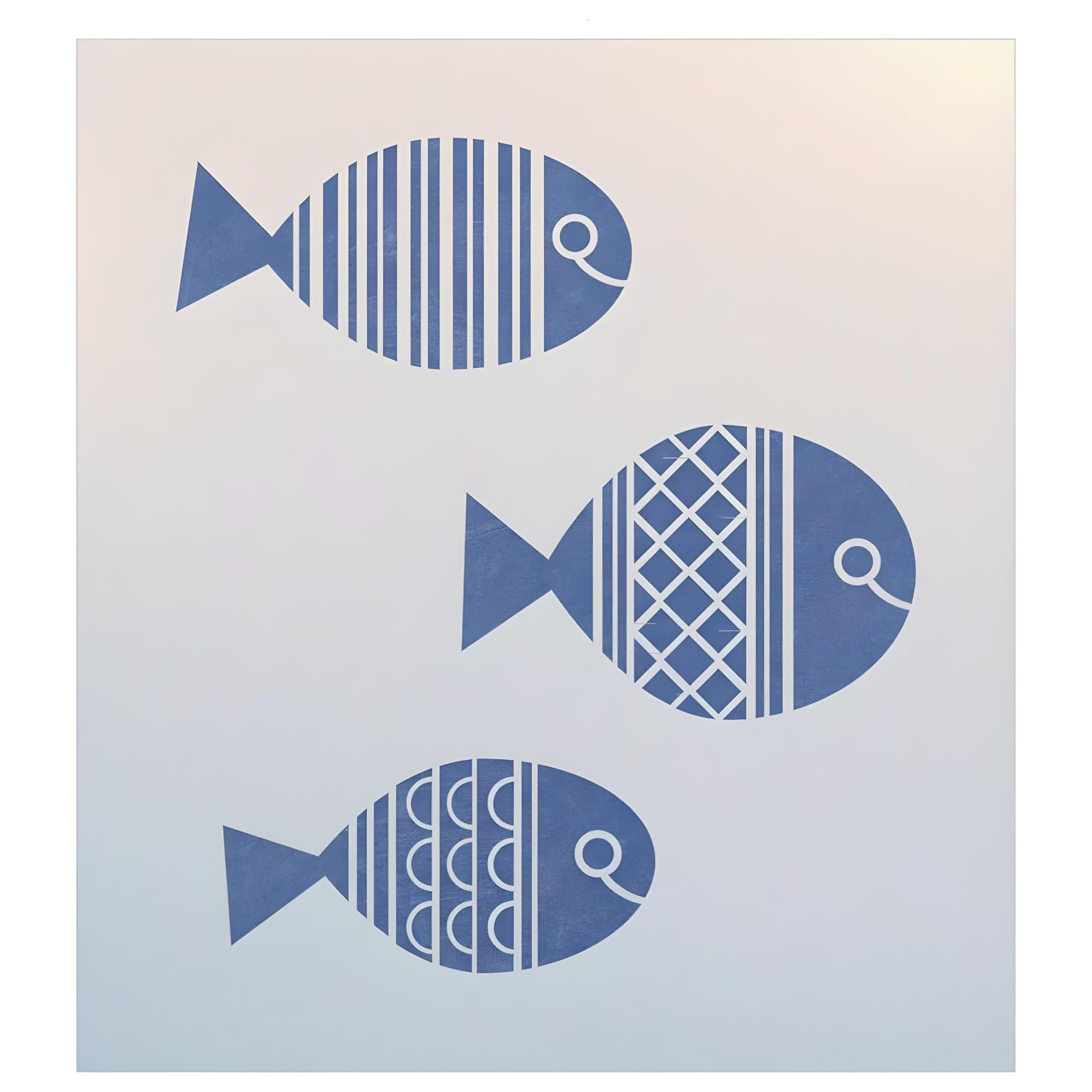 The Artful Stencil Fish Set Template 4.7x2.5 inch silhouettes on Mylar