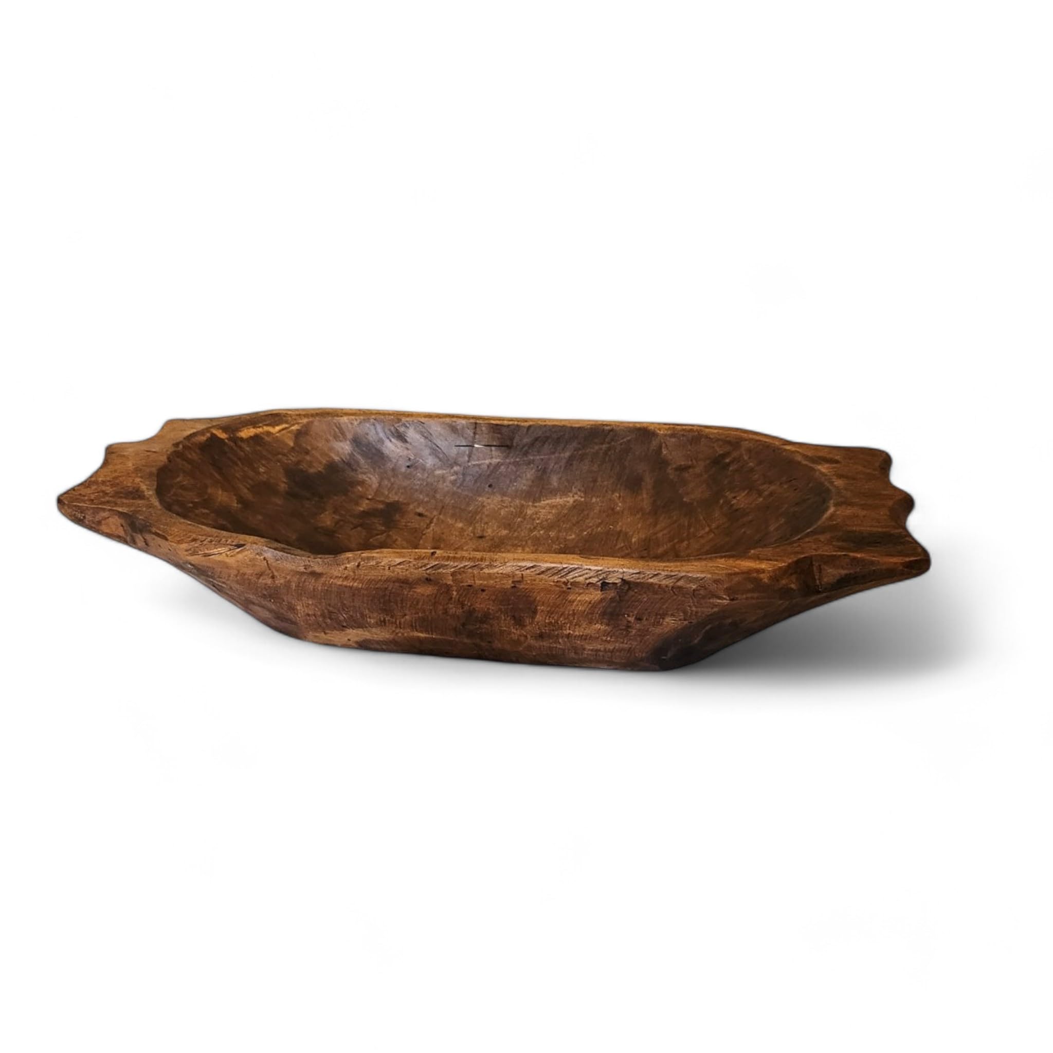 The Big Horn farmhouse rustic wooden decorative bowl long 16.5-20 inches