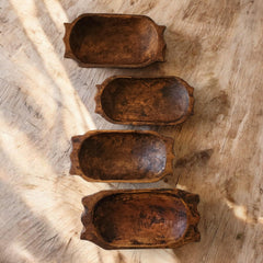 The Big Horn rustic wooden dough bowl style decor 4 inches high