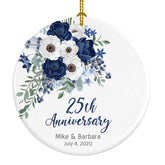 The Butterfly Press anniversary Christmas ornament white porcelain 2.75 inch round