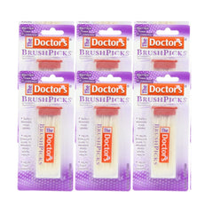 The Doctor's BrushPicks Interdental Toothpicks 720picks 6pack in portable case