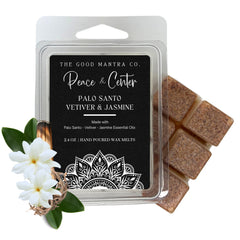 The Good Mantra Co Peace Center Wax Melts Palo Santo Jasmine Vetiver 2-4oz