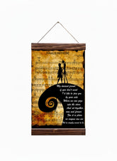The Nightmare Before Christmas canvas print featuring Jack Skellington and Sally