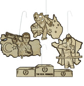 The Real Winners Paris Games 4-Piece Ornament Set birch wood