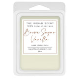 The Urban Scent brown sugar vanilla wax melts 2.5 oz in a 6 cube clamshell