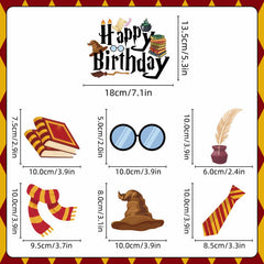 Eighteen themed balloons in magical colors