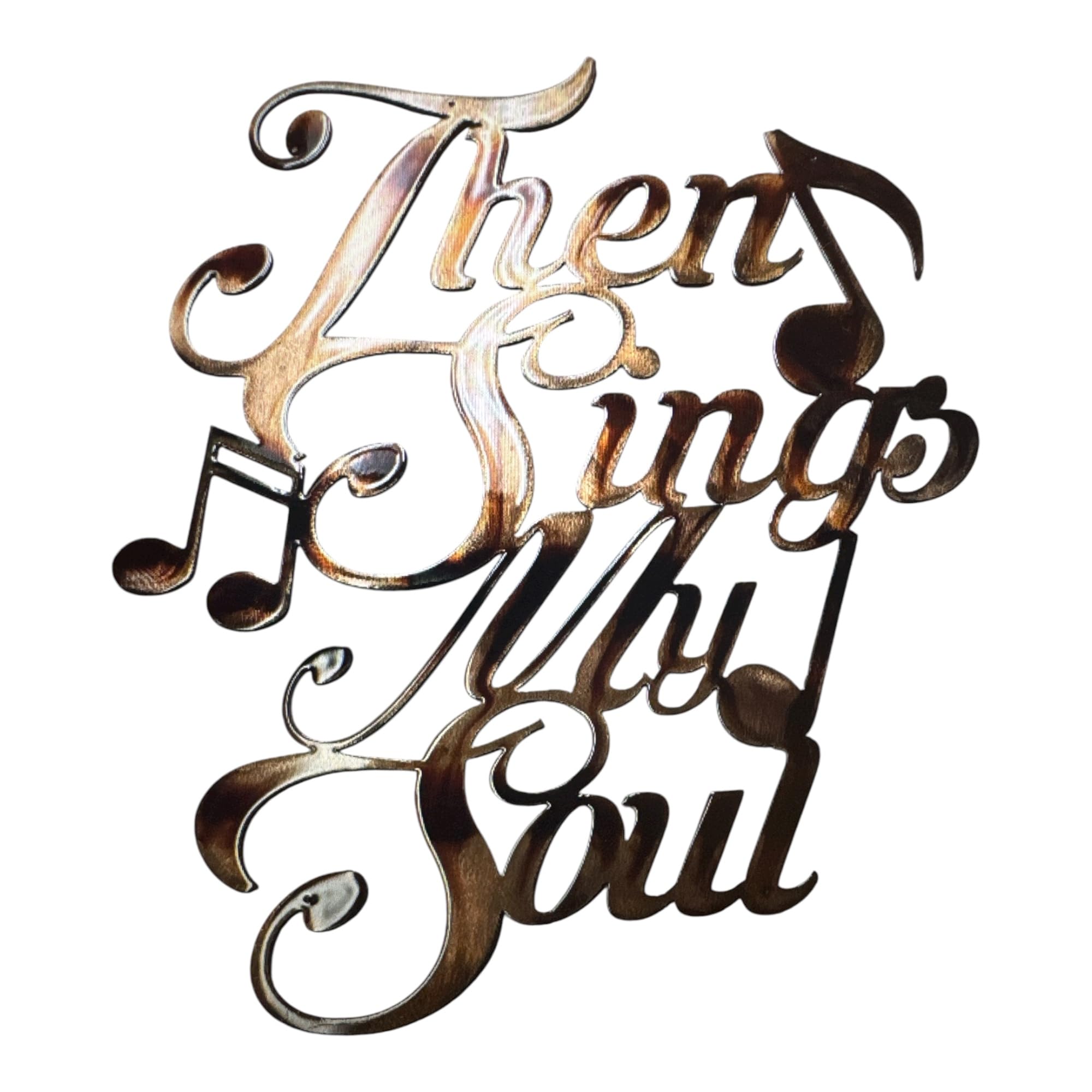 Then Sings My Soul Word Sign metal wall art copper plated