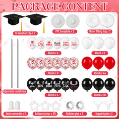 12 white printed balloons with You Did It and Class of 2026