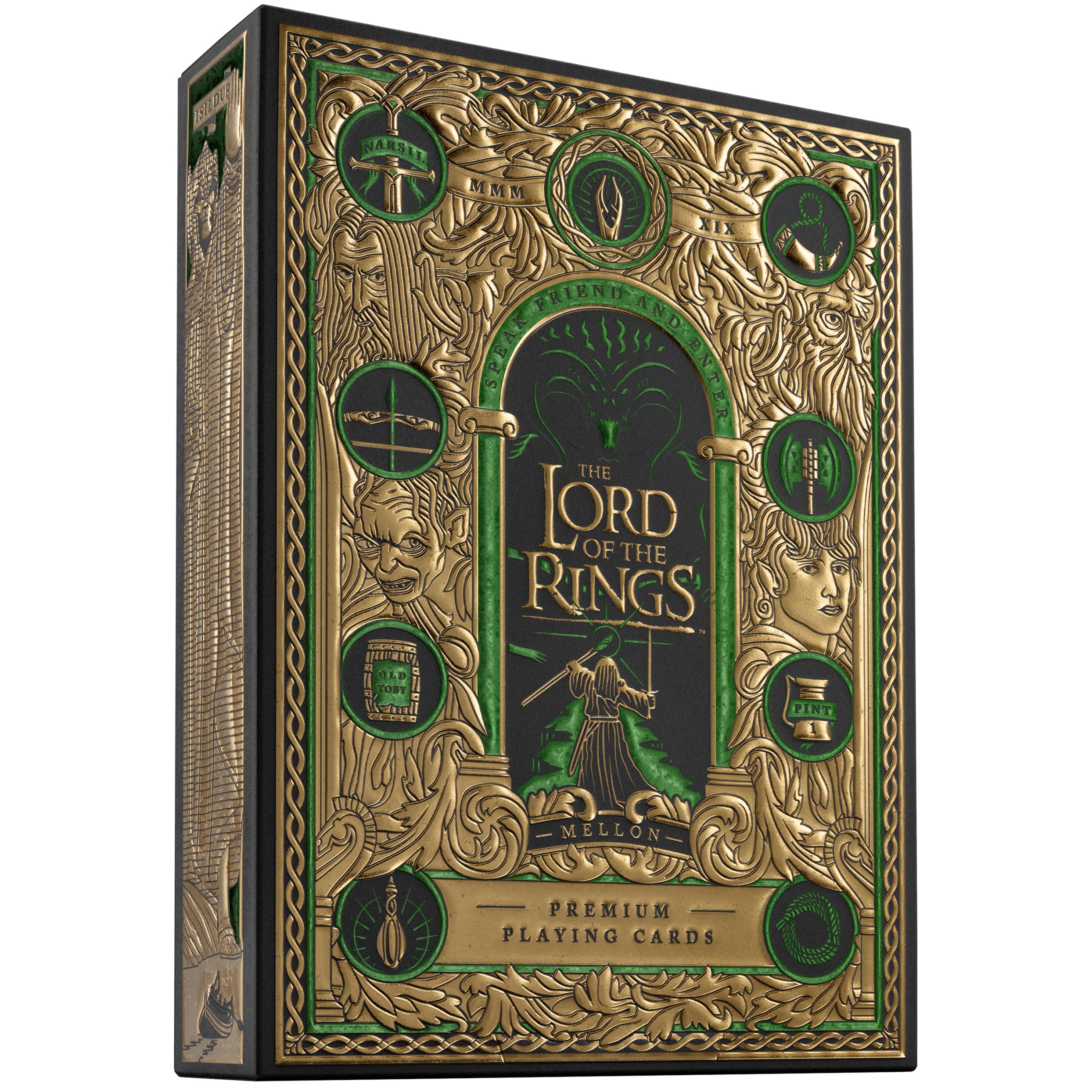 theory11 lord-of-the-rings playing cards green gold box