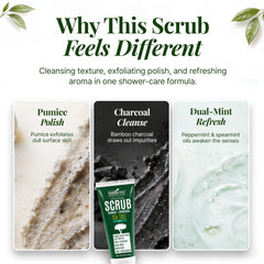 Tea Tree Oil Exfoliating Scrub with bamboo charcoal and pumice