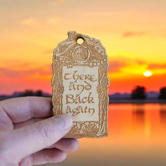 There and Back Again ornament 2x4in Raw Wood gift tag use