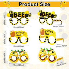 Bee sunflower paper eyeglasses for photo booth Threan