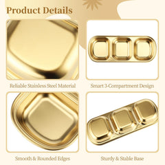Three-compartment dip dish tray for cosmetics and nail art