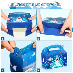 Folded shark gift box size 4.8x2.4x5.1 inches