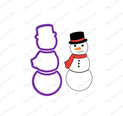 Bottom piece of Snowman cookie cutter 3.6 in wide by 2.9 in high