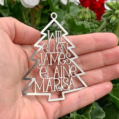 Three size options name ornament