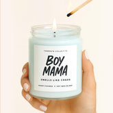 ThreeKin scented candle for boy mama 12oz package