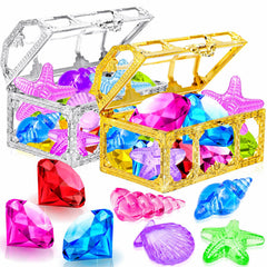 Thuodo Diving Gems Pool Toy Set 24-piece treasure chest and gems