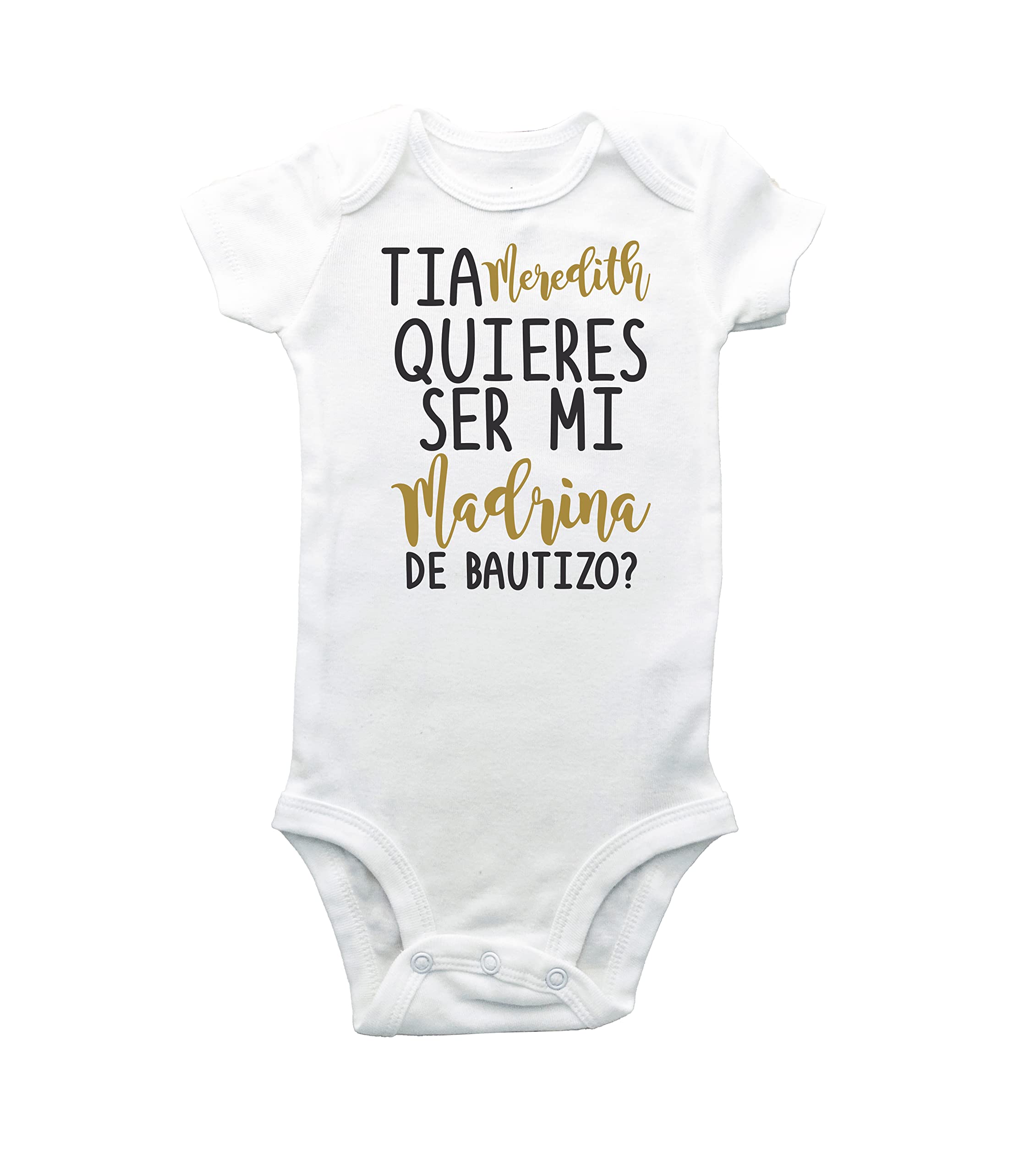 Custom cotton bodysuit for baptism padrinos design