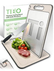 TIBO cutting board titanium surface with built in knife sharpener
