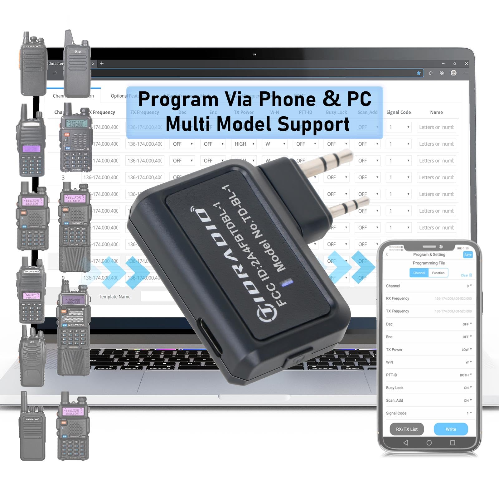 TIDRADIO BL-1 ham radio wireless programmer adapter product image