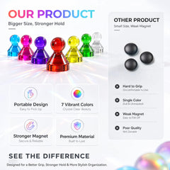 Tiergrade magnets 7 colors assorted pack for whiteboard