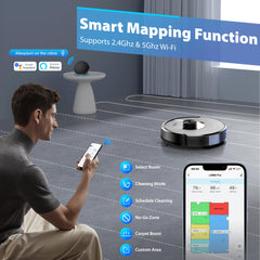 Robot vacuum operates quietly at 45dB