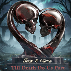 Till Death Do Us Part 5 inch gothic skull heart acrylic plaque