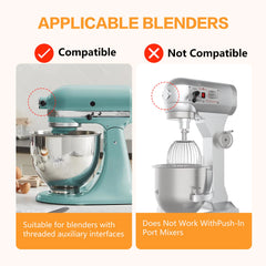 White plastic flour funnel for mixer attachment