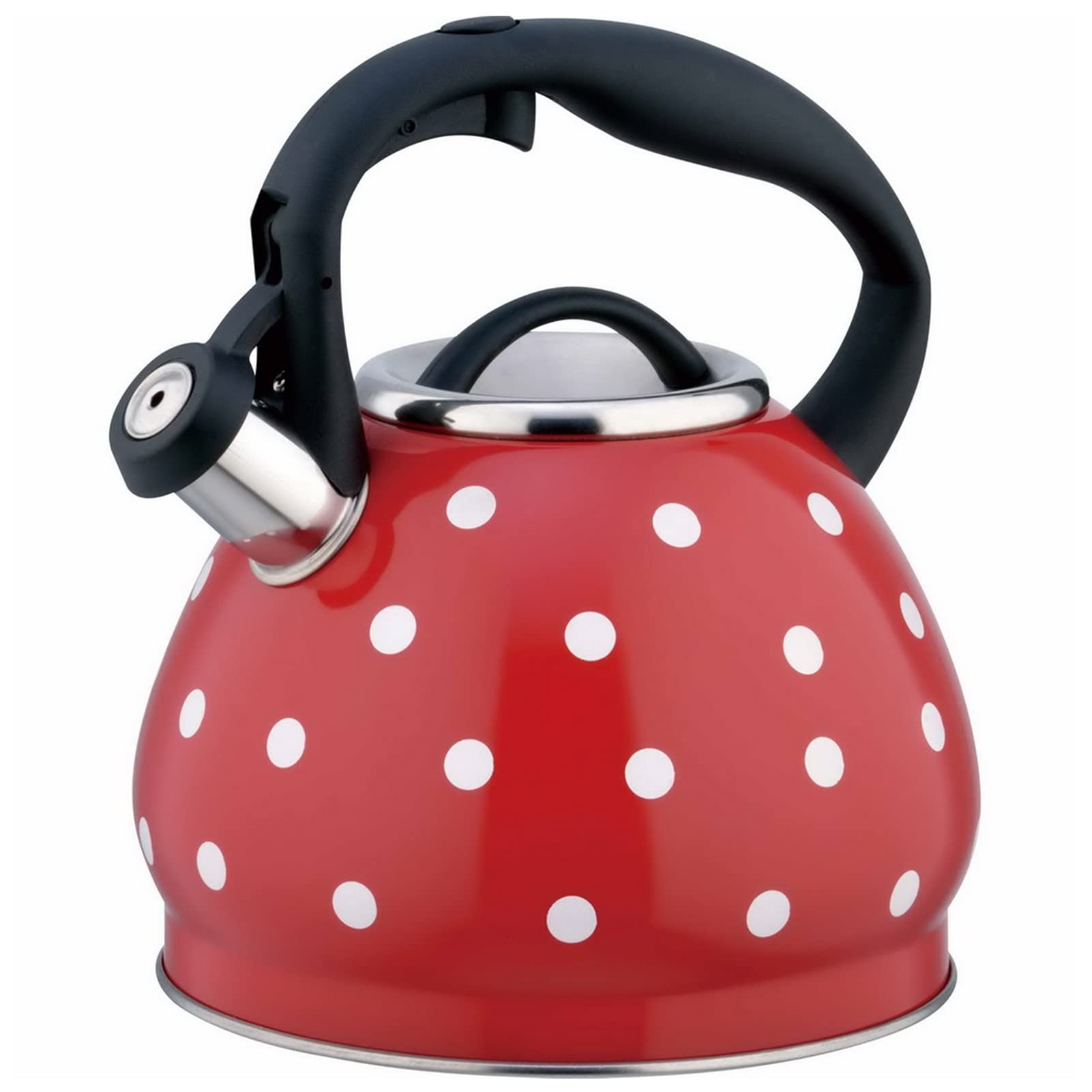 TIMOBISS polka dot tea kettle red and white design