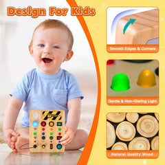 Shape sorter feature on TINTECUSA Busy Board educational toy
