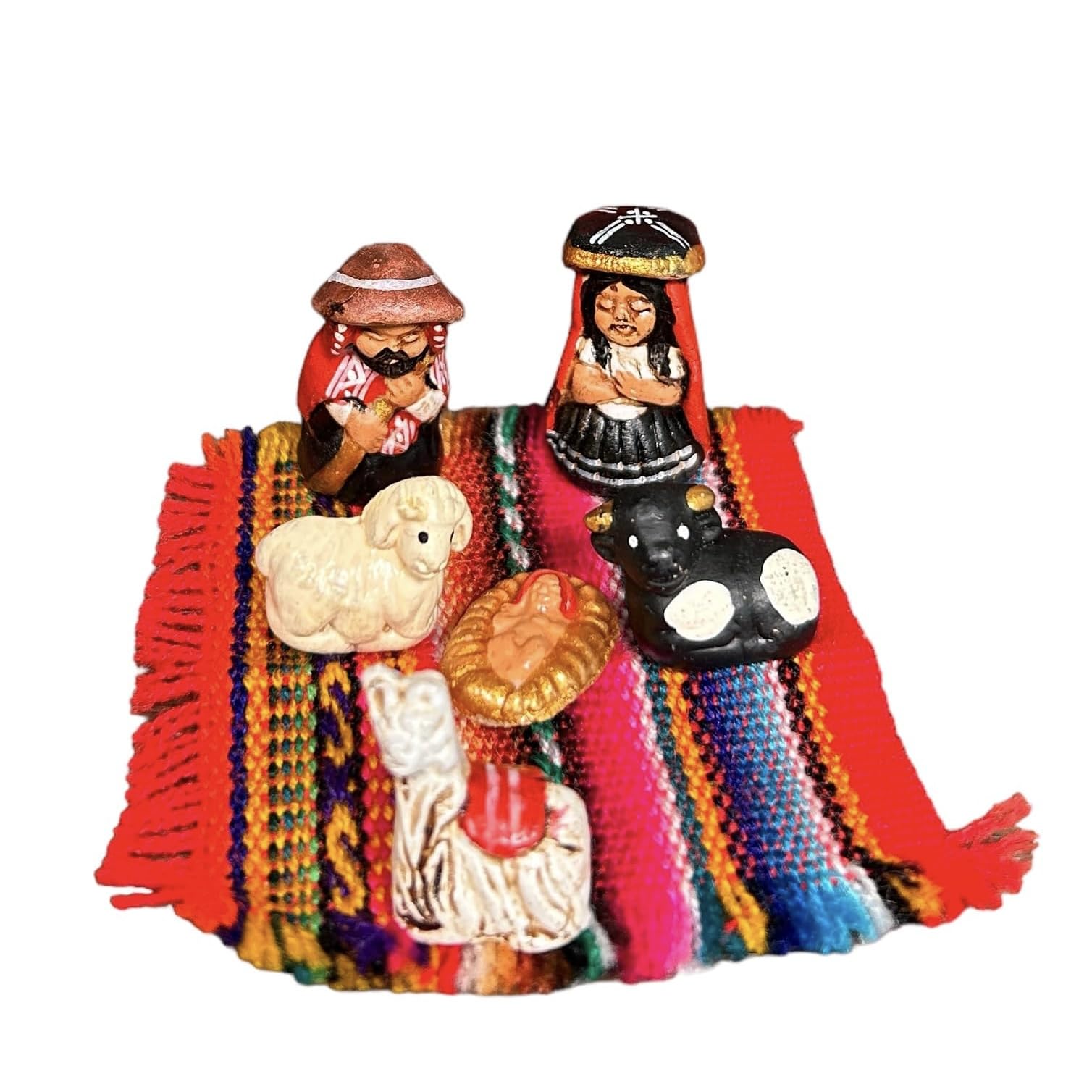 Tiny Peruvian Nativity Scene baby Jesus figurine 1 inch tall