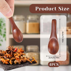 Tiny wooden spoons 2.36 inch spice jar size natural finish