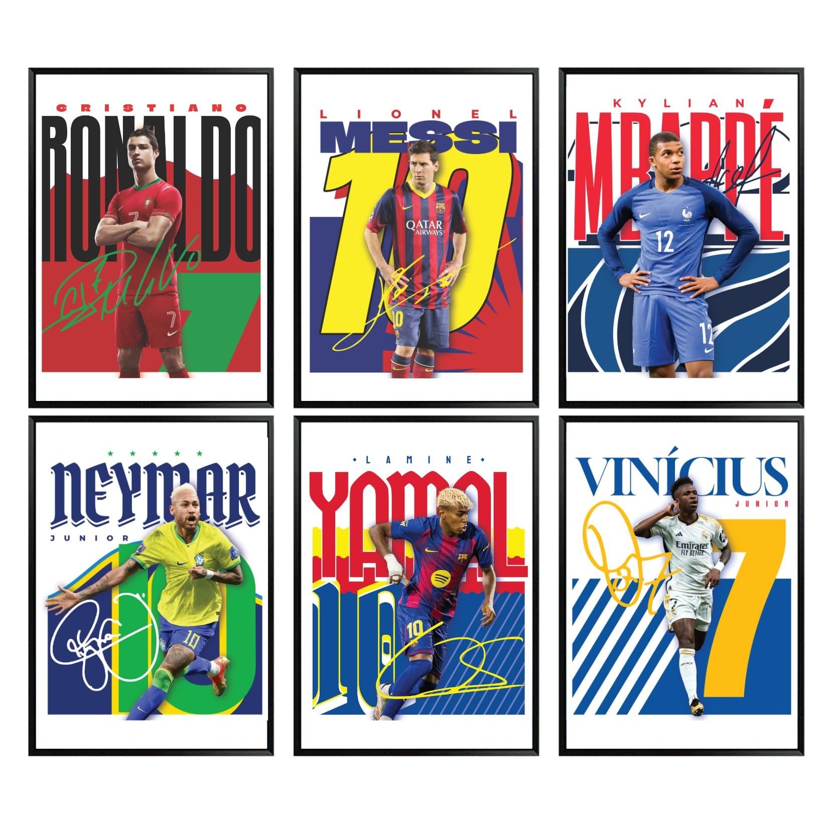 TinyMollo soccer wall art set six unframed 8x10 posters