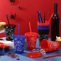 12 pack spider cups with lids and straws by Tioncy