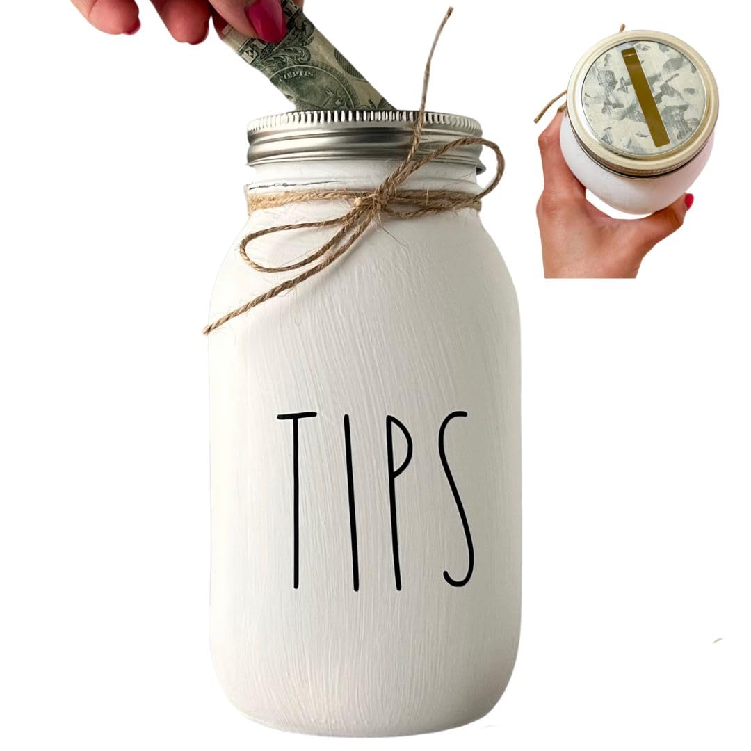 Tips Jar mason jar 32 oz capacity
