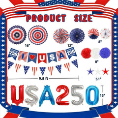 Tissue pom poms in red white and blue for Memorial Day and July 4th