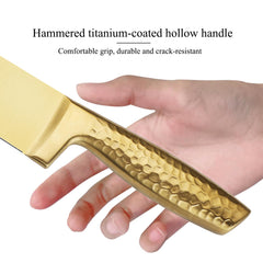 Chef's knife slicer bread universal fruit knives with gold finish