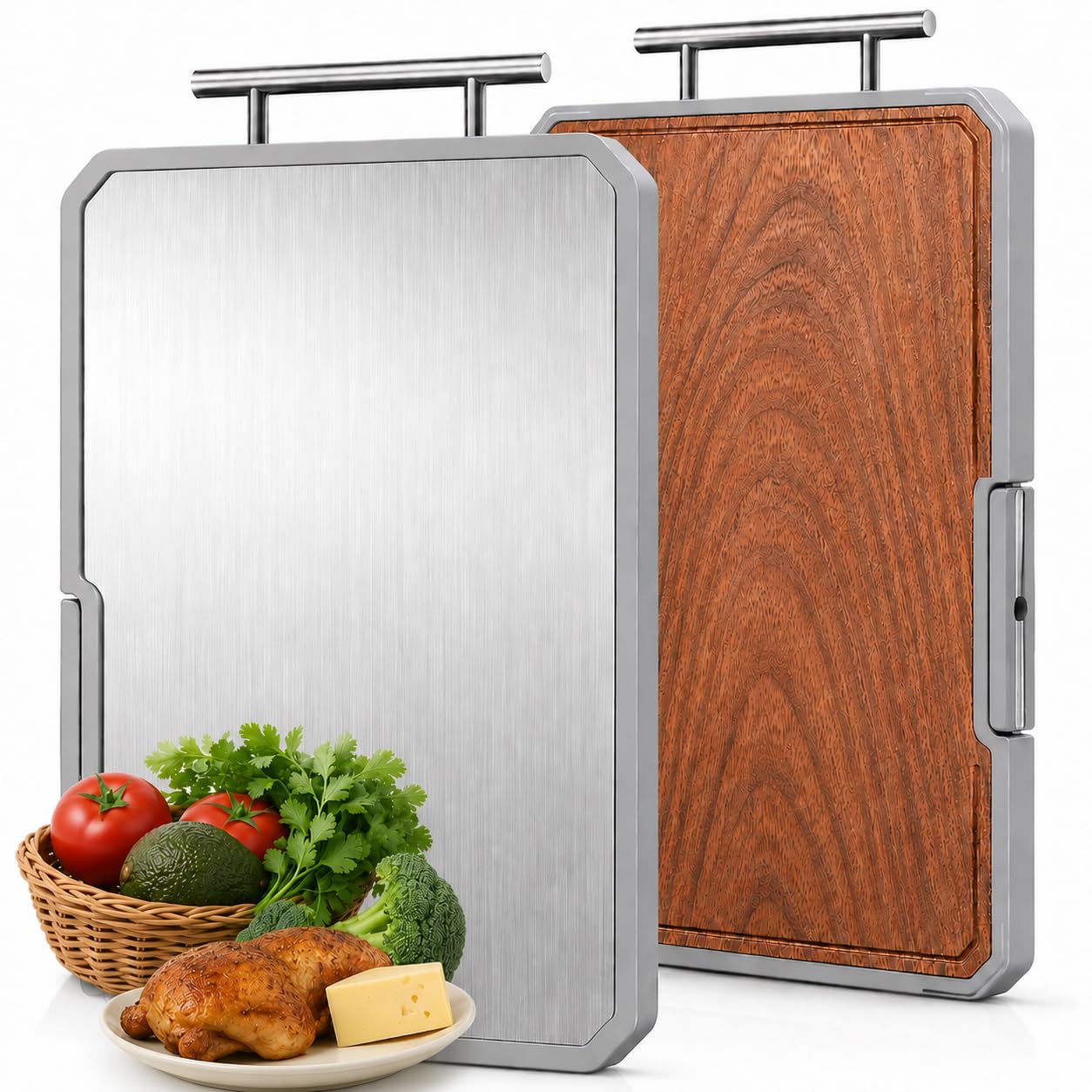 Titanium cutting board with smooth titanium surface