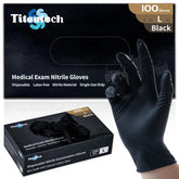 Titentech disposable nitrile gloves black large 100pcs box