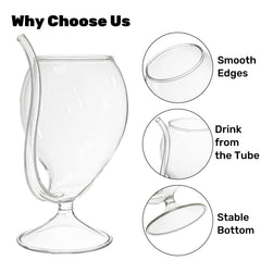Built-in straw design in Tlence glass