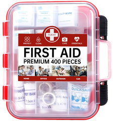 TLIEAO 400 Pieces All-Purpose First Aid Kit wall mount case front view