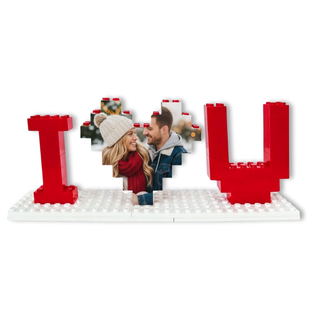 TM TEEMAN personalized photo blocks product image heart shaped puzzle for couples