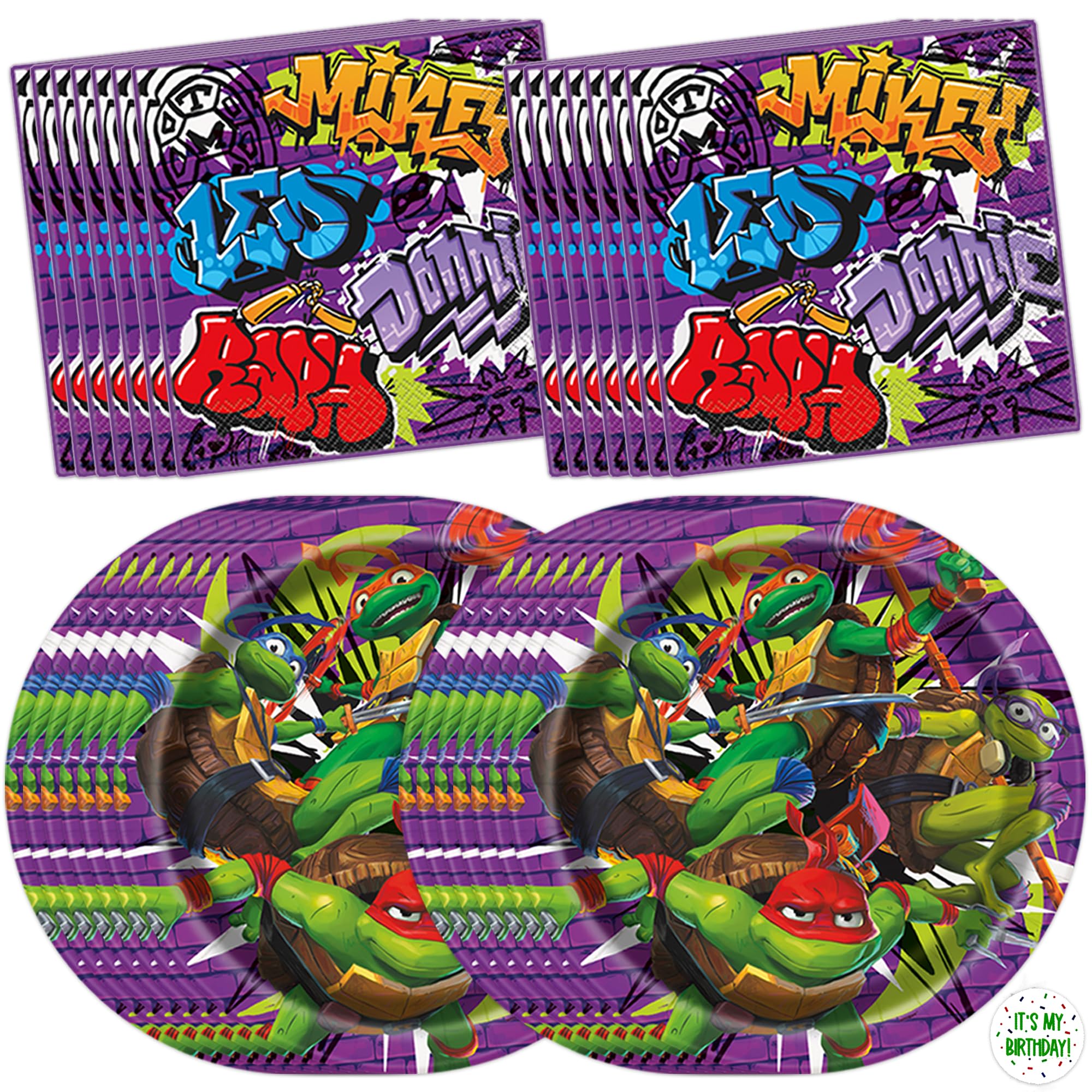 tmnt mutant mayhem plates 16 pack