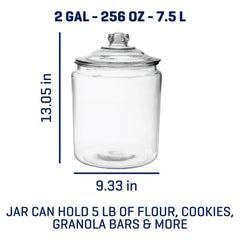 Wide mouth glass jar for bulk items like flour