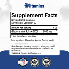 Glucosamine Sulfate Capsules 2000 MG per Serving two Capsules