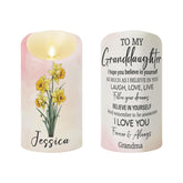 To My Granddaughter Personalized Led Candle 3x6 in size