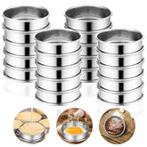 Tobeelec English muffin rings 8cm diameter 2.3cm height silver